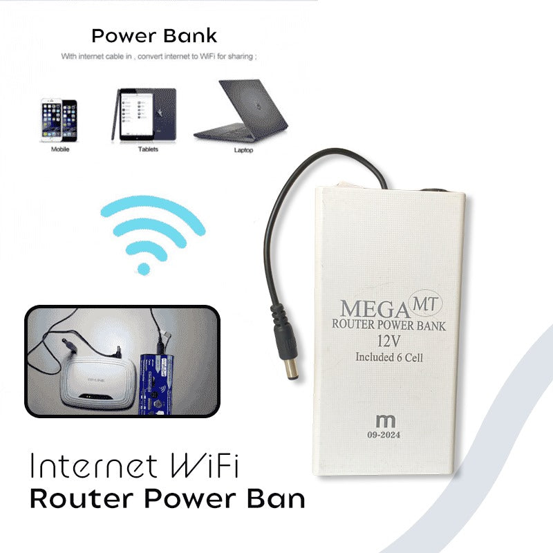 WiFi Router Power Bank Mini UPS with 8–10 Hours Long Battery Backup for Uninterrupted Internet, Load Shedding Solution