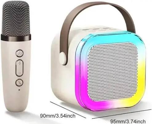 Portable K12 Karaoke Bluetooth Speaker with Wireless Microphone for Singing, Parties & Events | Loud Clear Sound | Rechargeable Battery