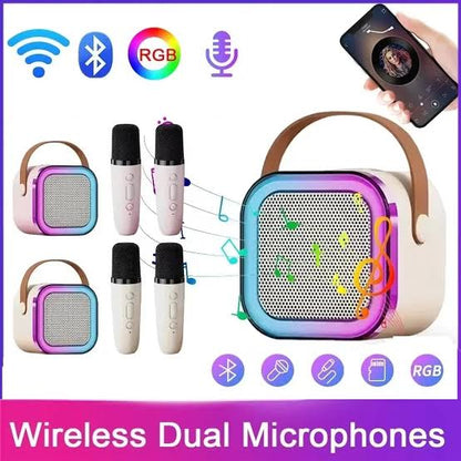 Portable K12 Karaoke Bluetooth Speaker with Wireless Microphone for Singing, Parties & Events | Loud Clear Sound | Rechargeable Battery