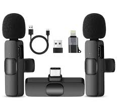 K9 Dual Wireless Lavalier Microphones – Clip-On Collar Mics for C-Type & iPhone Devices
