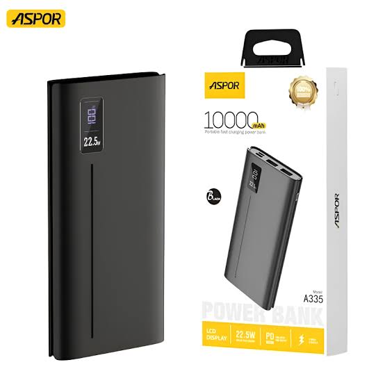 ASPOR Power Bank 10000mAh A320 – Portable Fast Charging External Battery