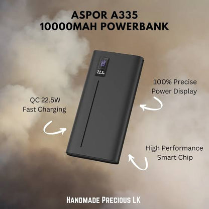 ASPOR Power Bank 10000mAh A320 – Portable Fast Charging External Battery