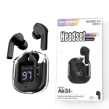Air 31 TWS Transparent Wireless Earbuds with Bluetooth 5.3 – True Wireless Stereo, Hi-Fi Sound, Long Battery Life