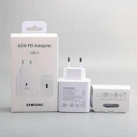 "Samsung 45W PD Fast Charging Adapter – Super Rapid Wall Charger for Galaxy Phones & Tablets"