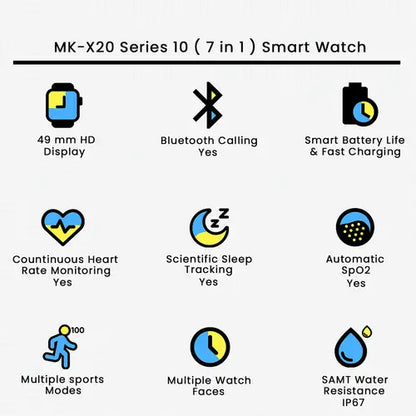 MK-X20 Series 10 ( 7 in 1 ) Smart Watch